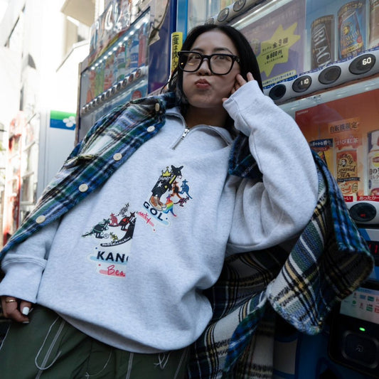 YUMERI x KBコラボ /ハーフジップスウェット