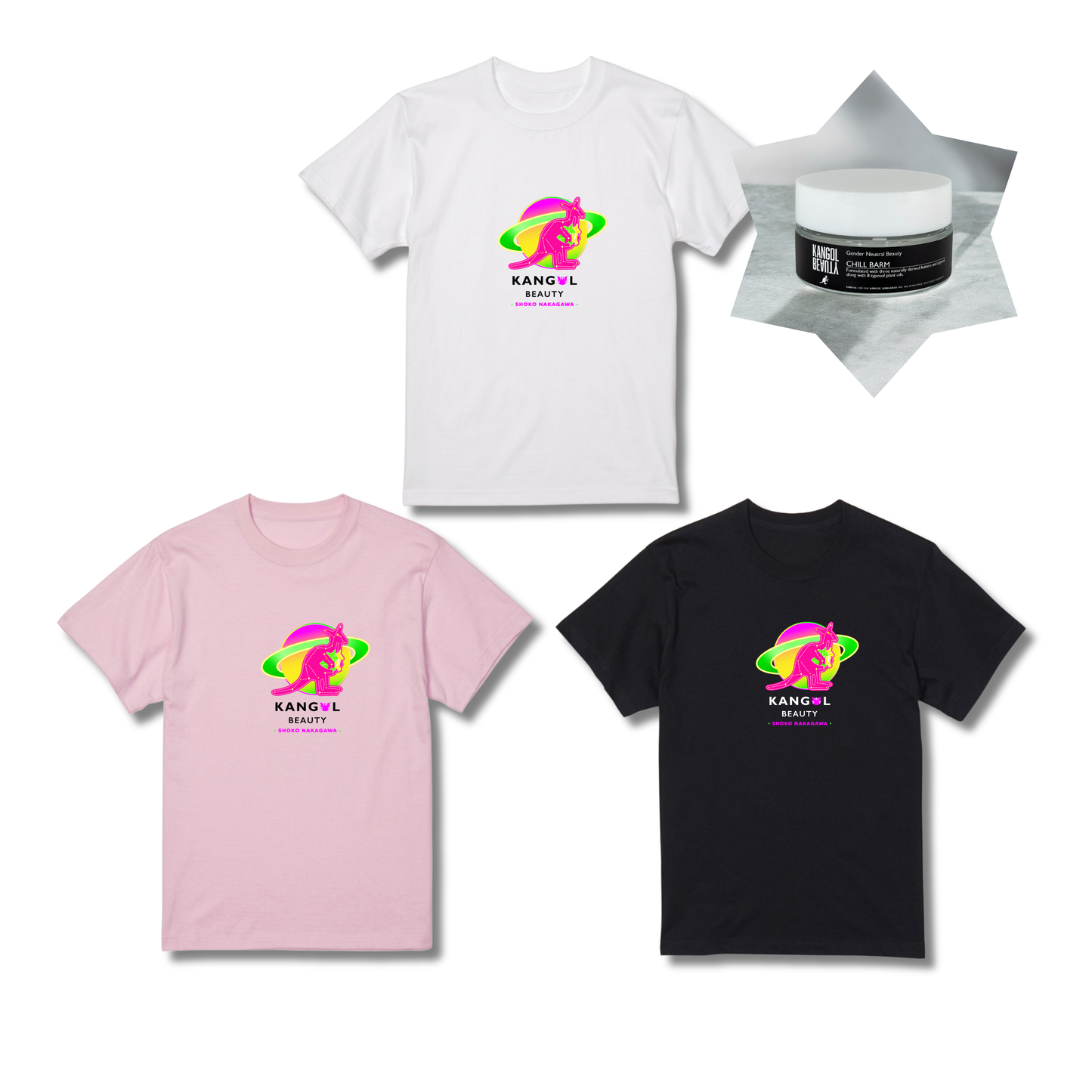 中川翔子 × KBコラボ /ノーマルTシャツ（キッズサイズあり）+チルバームセット