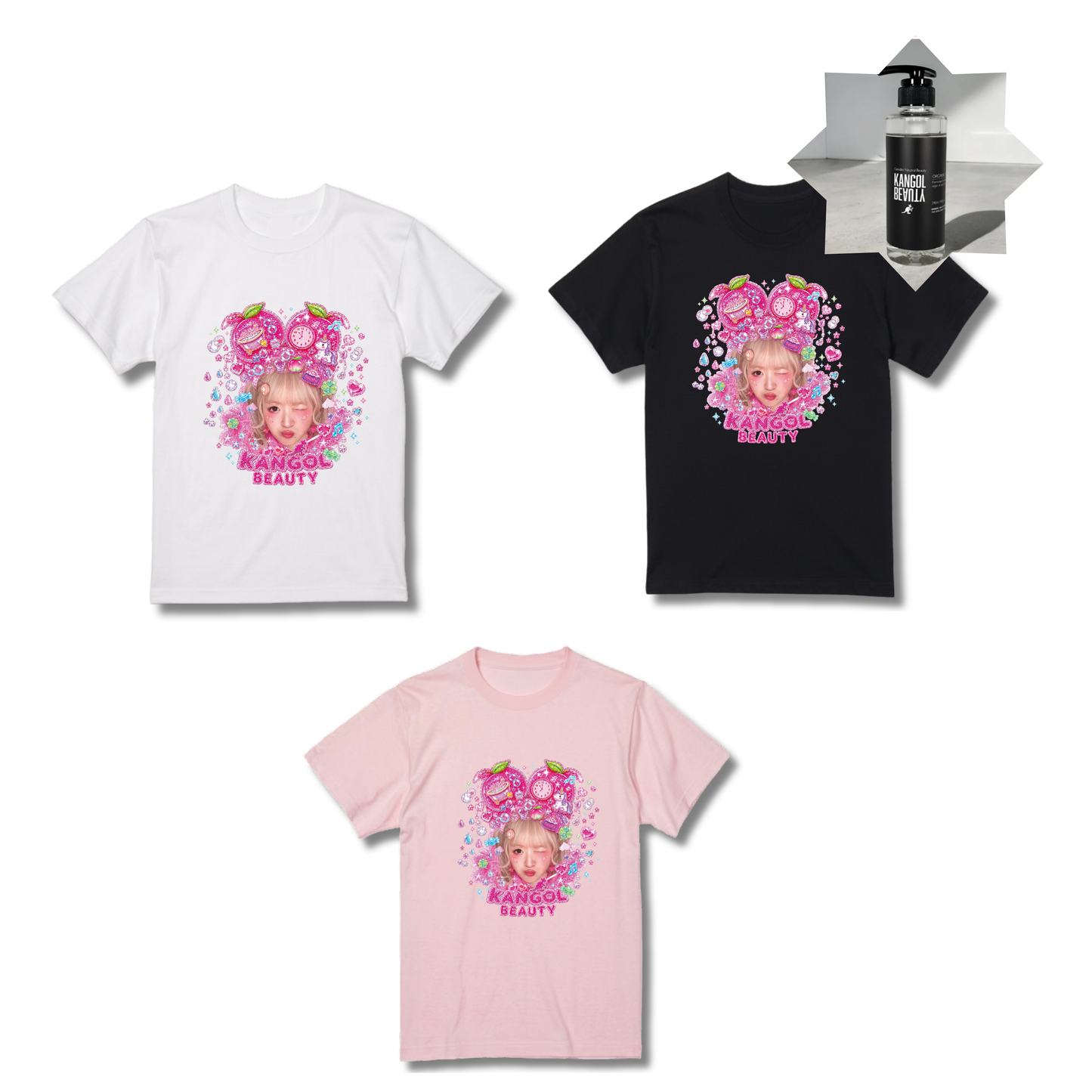 まるもももか🍑🐷 × KBコラボ/Tシャツ　【お渡し会対象商品】 ＋シャンプーセット