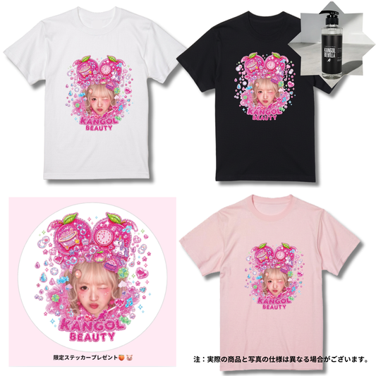 まるもももか🍑🐷 × KBコラボ/Tシャツ＋シャンプーセット（オリジナルステッカー付き）