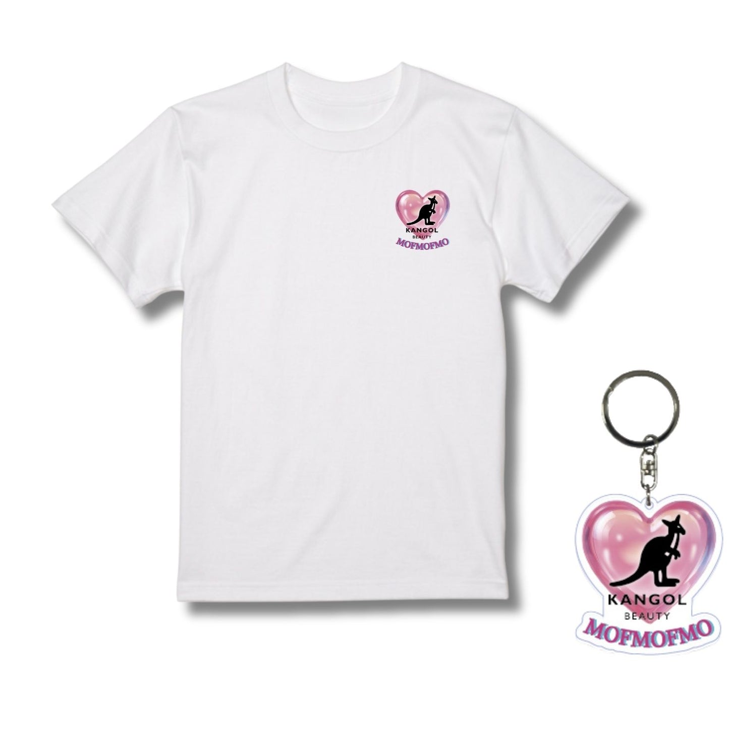 モフモフモー × KBコラボ/Tシャツ　ちゅるちゅるのハート♡キーホルダー(非売品)付き！