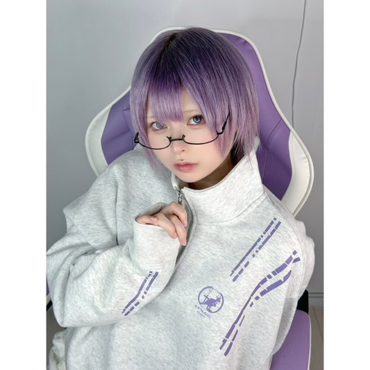 ねむる × KB ハーフジップパーカー(アッシュ/ブラック)