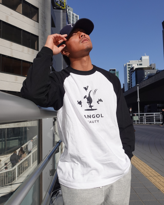 Daisuke × KB ラグランロングTシャツブラックホワイト