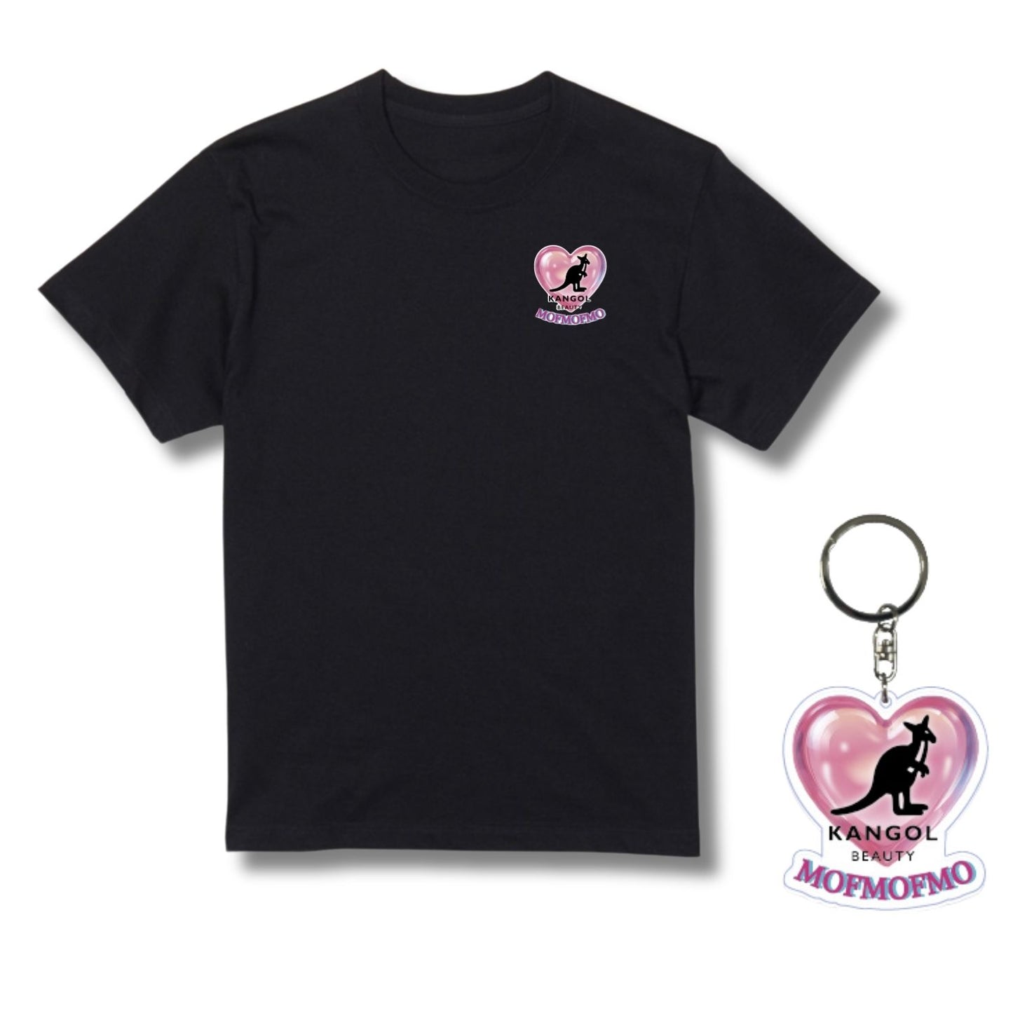 モフモフモー × KBコラボ/Tシャツ　ちゅるちゅるのハート♡キーホルダー(非売品)付き！