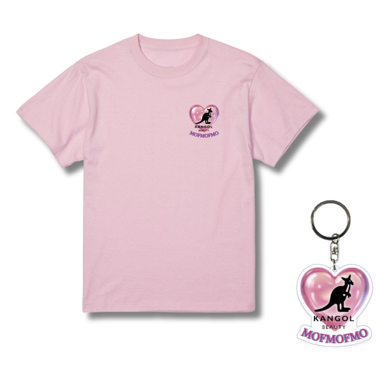 モフモフモー × KBコラボ/Tシャツ　ちゅるちゅるのハート♡キーホルダー(非売品)付き！