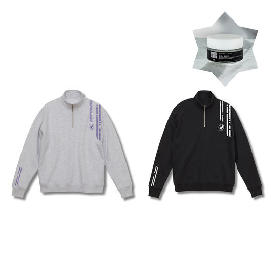 ねむる × KB ハーフジップパーカー(アッシュ/ブラック)+チルバームセット