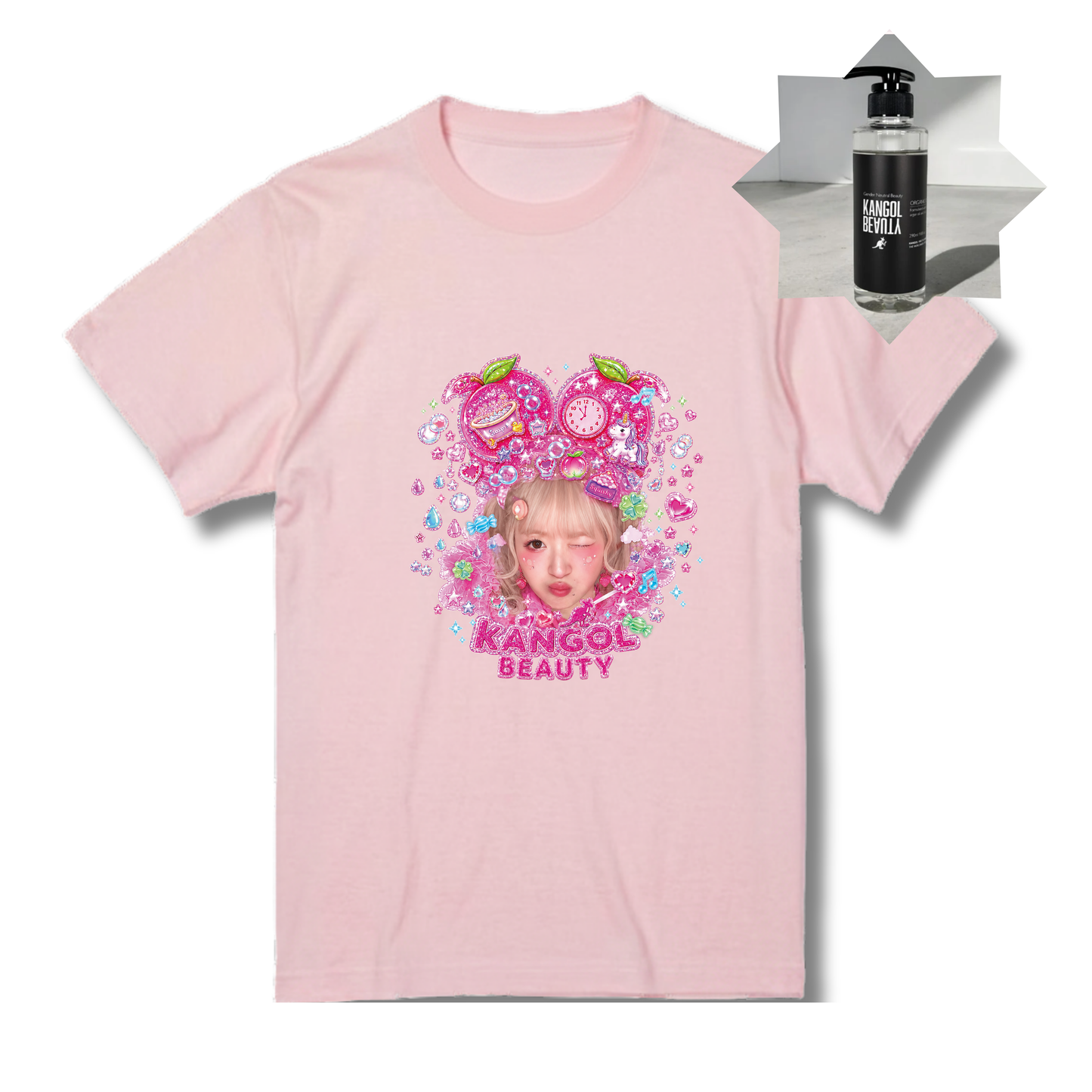 まるもももか🍑🐷 × KBコラボ/Tシャツ　【お渡し会対象商品】 ＋シャンプーセット